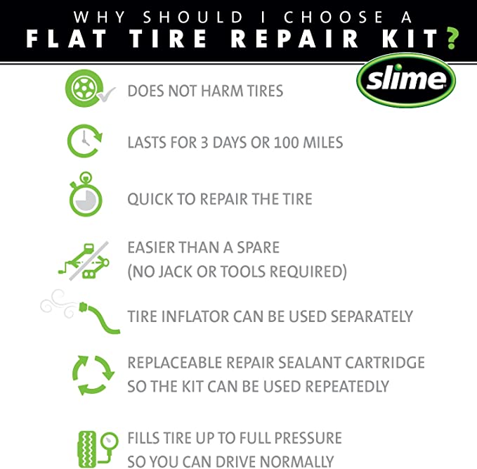 Slime 50107 Flat Tire with Sealant (15 minutes)